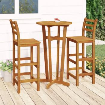 3-Piece Solid Acacia Wood Garden Bar Set