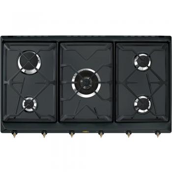 Placa de gas empotrada Smeg SRV896AOGH, 90 cm, 5 fuegos, antracita
