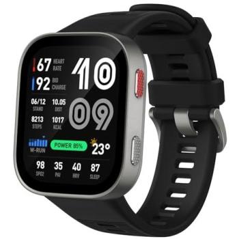 Smartwatch Amazfit Bip Max Plata 2,07 AMOLED GPS Bluetooth 5 ATM Autonomía de 20 días