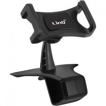Soporte Coche Smartphone Parasol Negro con Compartimento para Número de Teléfono LinQ