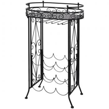 Festnight Botellero de Metal para Vino 9 Botellas 46 x 28,5 x 77,5 cm