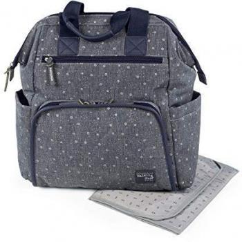 Walking Mum. Mochila Dreamer. Bolsa Pañalera para Silla de Paseo. Diseño con Asas Cortas y Correas para Llevar en los Hombros. Elaborado en Material Resistente de Color Azul. Medidas 40X36X20 cm.