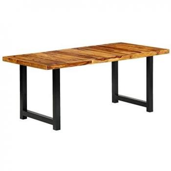 vidaXL Madera Maciza de Sheesham Mesa de Comedor Mobiliario Hogar Diseño Elegante Moderna Estable Práctica Decorativa Duradera Robusta 180x90x76cm