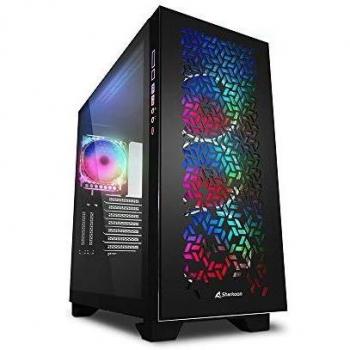 Sharkoon Elite Shark CA300H - Caja de Ordenador, PC Gaming, ATX, Negro, Black