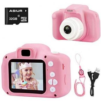 ASIUR Cámara Digital para niños Juguetes Cámara de Fotos para niños pequeños Pantalla HD de 2 Pulgadas Cámara de Video 1080P Regalos para niños y niñas de 3 a 8 años