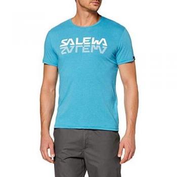 SALEWA Reflection Dri-Rel M S/S tee Camiseta, Hombre, Blue Danube Melange, S