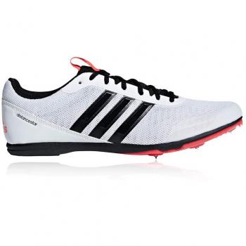 adidas Distancestar, Zapatillas de Atletismo para Hombre, Blanco FTWR White/Core Black/Shock Red, 44 EU