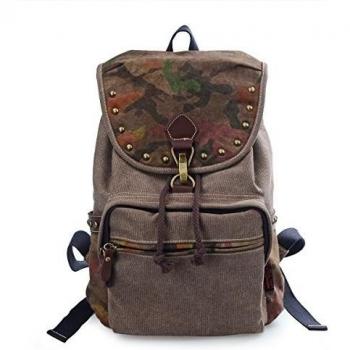 Douguyan - Moda mochila para Mujer de lona Bolsas de Viaje Casual Trekking- E00159 Marrón
