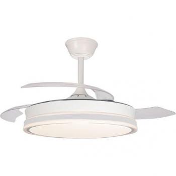 Ventilador de techo LED aspas retráctiles Supereco 45W 4400Lm CCT con Temporizador y Mando a distancia