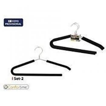 CONFORTIME Set 2 Perchas Metal Soft, Multicolor, Talla Unica