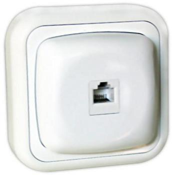 Base Telefónica de Superficie RJ11 6P4C Blanca