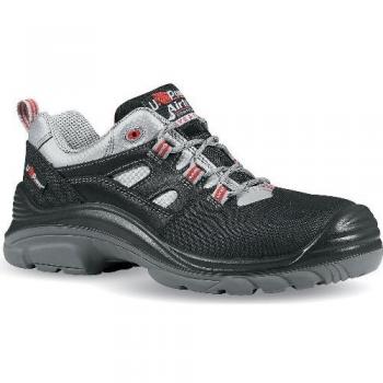 Zapatos de Seguridad U.POWER Corner S3 SRC Talla 46 Negro/Grey/Rojo Cuero Liso Ancho 11