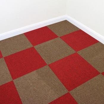 Losetas de Moqueta 40x50cm Arena y Rojo Escarlata - Cobertura 10m²