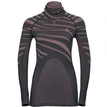Odlo™ Suw Top para Mujer con máscara de Rostro L/S Performance Blackcomb, Mujer, Color Odyssey Gray - Mesa Rose, tamaño Extra-Large