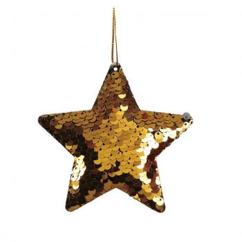 Guirma Bolsa de 2 Estrellas Lentejuelas Oro 8 cm