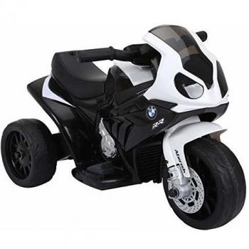 HOMCOM Moto Eléctrica Infantil con Licencia BMW S1000RR Trimoto para Niños +2 Años con Luces y Música 66x37x44 cm Negro