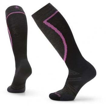 Smartwool Women's Ski Full Cushion OTC Socks - Calcetines de esquí con amortiguación completa para mujer, color negro y rosa