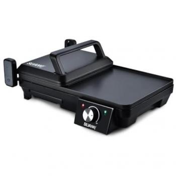 Parrilla Multifuncional Silvano 2 en 1, 2000W, Antiadherente, Termostato Regulable, Doble Parrilla 180º