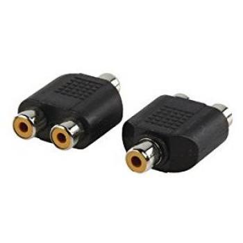 Adaptador de Audio Estéreo RCA Hembra Negro