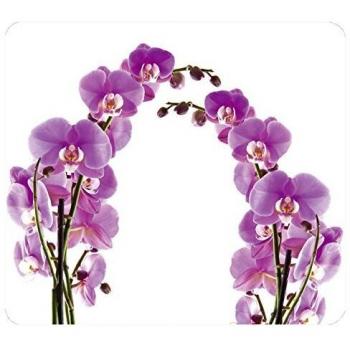 WENKO Placa multiusos Flor de orquídea, para cocinas de vidriocerámica, Vidrio endurecido, 56 x 0.5 x 50 cm, Multicolor