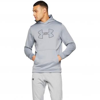 Under Armour Men's Performance Fleece Graphic Hoody Warm-up Top, Steel/Black