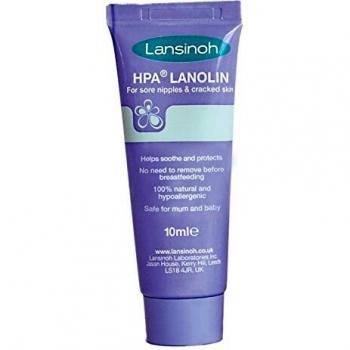 Lansinoh Crema Lanolina HPA para el Pezón,10 ml. 100% natural, calma y protege pezones agrietados y con dolor.