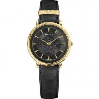 Versace Elegant V Circle Watch for Women, Yellow, Size: ONE SIZE
