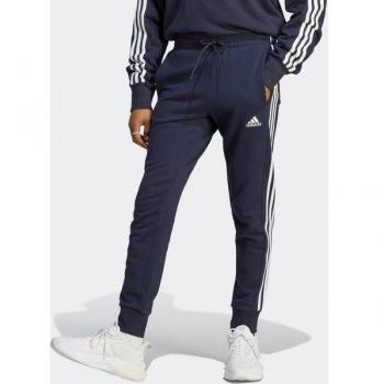 Pantalón de Entrenamiento adidas Essentials French Terry Tapered Cuff 3-Stripes para Hombres - Azul Oscuro