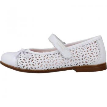 Bailarinas Pablosky 350000, Color Blanco, caladas, con elástico para mantener la posición del pie, muy flexibles