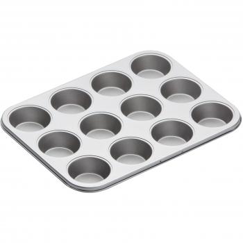 Bandeja Antiadherente de Acero al Carbono para 12 Muffins, 35 x 28,5 cm