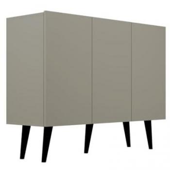 Cómoda Toronto 3 puertas estratificada gris con patas de haya maciza y fácil montaje