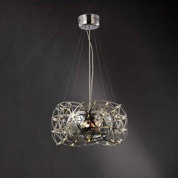 Atria lámpara colgante 2 bombillas LED con mando a distancia, E27, acero inoxidable