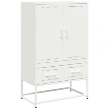 Armario Auxiliar de Acero Blanco 68x39x111,5 cm, Mueble de Almacenaje para Cocina y Comedor