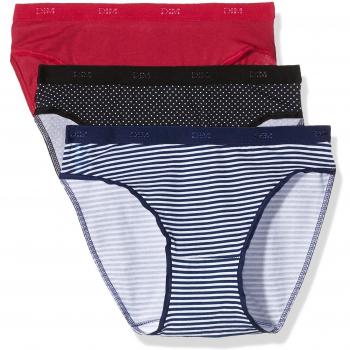DIM Pockets Coton Slip x3, Braguita para Mujer, Lot Rayures/Pois, 36/38