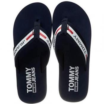 Tommy Hilfiger Tommy Jeans Beach Sandal, Chanclas Hombre, Rojo