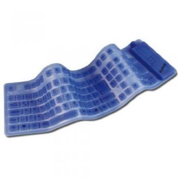 KeySonic ACK-109BL, USB+PS/2, QWERTZ, 1.5 m, 490 x 137 x 15 mm, 320 g, 0 - 60 °C