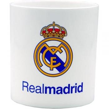 Taza de Desayuno Blanca del Real Madrid - Taza de Microondas, Producto Oficial CyP Brands