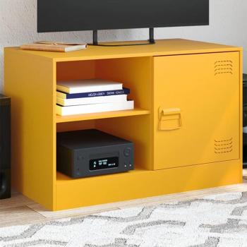 Mueble TV 2 Piezas Amarillo Mostaza 67x39x44 cm en Acero