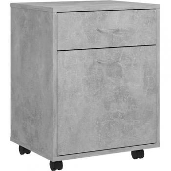Gabinete con ruedas de hormigón gris 45x38x54cm madera multicapa