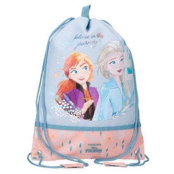 Mochila Saco Disney Frozen Believe In The Journey Azul 40 cm con Porta Alimentos de Poliéster