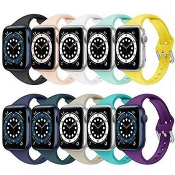 Supore Correa Apple Watch, Compatible con Apple Watch 44mm 40mm 38mm 42mm 45mm 41mm, Correa de Repuesto Deportiva de Silicona Suave Ultrafina para Apple Watch SE / iWatch Series 7 6 5 4 3 2 1