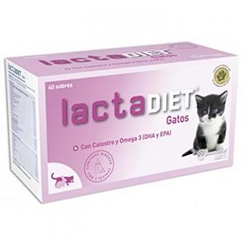 LACTADIET Leche Maternizada con Calostro para Gatos 300 g (40 Sobres de 7.5 gr)