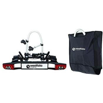 Portabicicletas Westfalia BC 60 (2018) para 3 bicicletas, plegable, montado en enganche, apto para eBikes (carga máxima 60 kg)