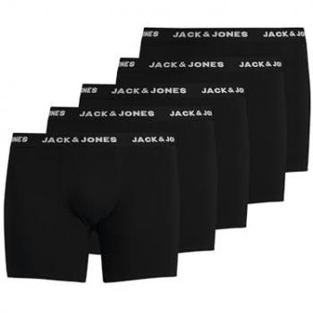 Jack & Jones Huey 5-Pack Plus Size Black Boxer Shorts