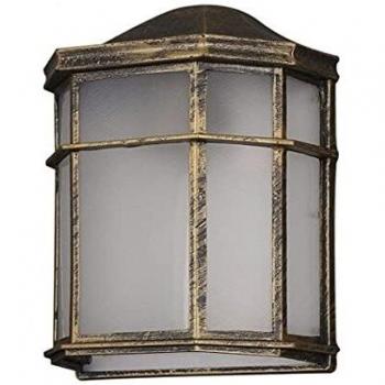 Aplique Exterior Aluminio Bellatrix Neg/oro Ip44 Fabrilamp