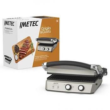 Grill Eléctrico Imetec Griglia&Gusta 2000W con Placas Antiadherentes y Tamaño 28 x 22 cm