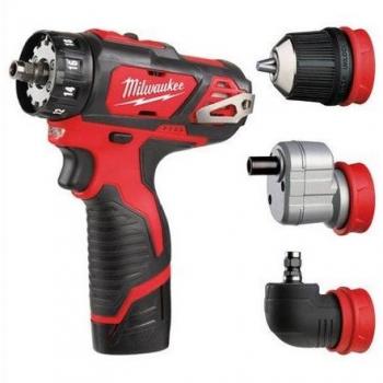 Milwaukee - Milwaukee M12BDDXKIT-202C batería-compacto-TALADRO ATORNILLADOR inalámbrico con desmontable portabrocas de sujeción - 4933447836