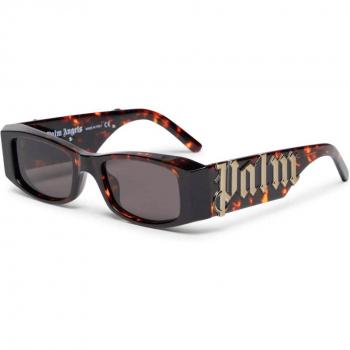 Palm Angels Squadrata Havana Sunglasses - Dark Havana/Dark Grey, Unisex; Palm Angels Angel Print T-Shirt - Multicolor, Unisex, Size: ONE SIZE