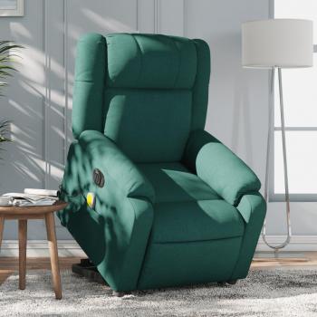 Sillón de masaje eléctrico reclinable elevable en tela disponible en gris claro, gris oscuro, negro y verde oscuro