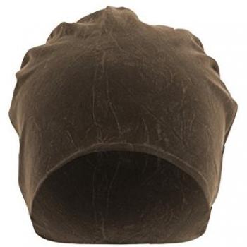 Unisex Stonewashed Jersey Beanie in Chocolate
